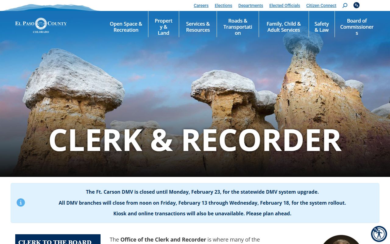El Paso County residents directory clerk website