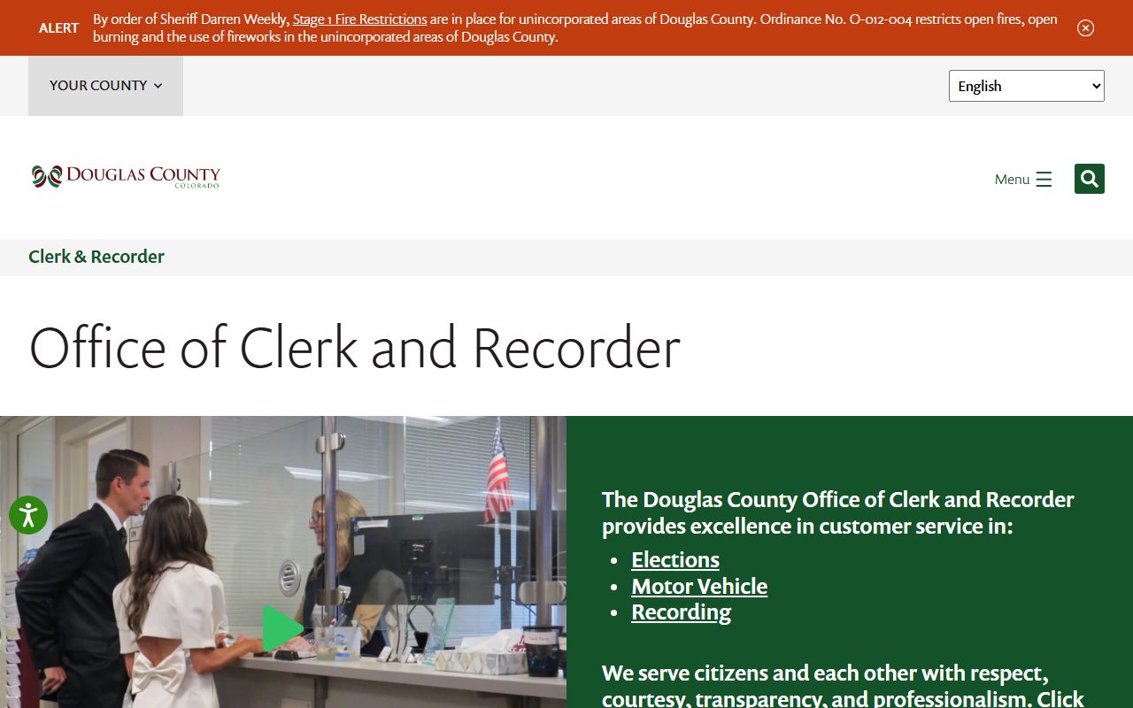 Douglas County Clerk and Recorder office website