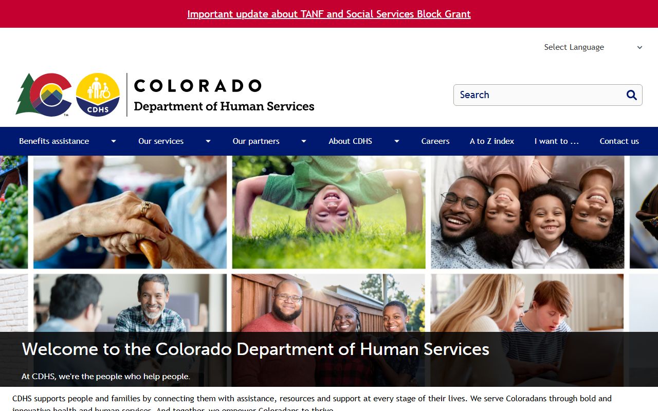 Colorado Department of Human Services portal for residents directory